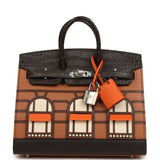 Hermes "Day" Faubourg Birkin Sellier 20 Ebene Matte Alligator Palladium Hardware - Thumbnail View 1
