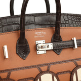 Hermes "Day" Faubourg Birkin Sellier 20 Ebene Matte Alligator Palladium Hardware - Thumbnail View 7