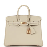Hermes Birkin 25 Craie Togo Rose Gold Hardware - Thumbnail View 1