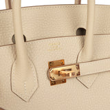 Hermes Birkin 25 Craie Togo Rose Gold Hardware - Thumbnail View 7