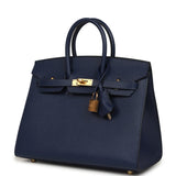 Hermes Special Order (HSS) Birkin Sellier 25 Bleu Saphir Epsom Gold Hardware - Thumbnail View 5