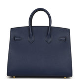 Hermes Special Order (HSS) Birkin Sellier 25 Bleu Saphir Epsom Gold Hardware - Thumbnail View 4