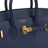 Hermes Special Order (HSS) Birkin Sellier 25 Bleu Saphir Epsom Gold Hardware - Thumbnail View 7