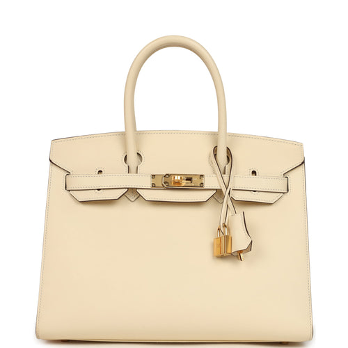Pre-owned Hermes Birkin Sellier 30 Nata Epsom Gold Hardware