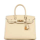 Pre-owned Hermes Birkin Sellier 30 Nata Epsom Gold Hardware - Thumbnail View 1