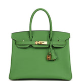 Hermes Birkin 30 Vert Yucca Epsom Gold Hardware - Thumbnail View 1
