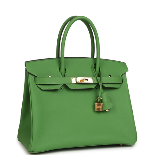 Hermes Birkin 30 Vert Yucca Epsom Gold Hardware