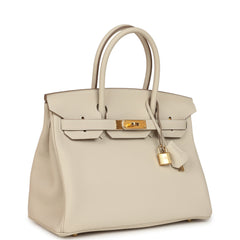 Hermes Birkin 30 Craie Togo Gold Hardware