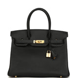 Pre-owned Hermes Birkin 30 Black Togo Gold Hardware - Thumbnail View 1