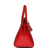 Pre-owned Hermes Casaque Birkin Sellier 30 Rouge De Coeur and Rose Extreme Epsom Palladium Hardware - Thumbnail View 3