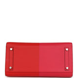 Pre-owned Hermes Casaque Birkin Sellier 30 Rouge De Coeur and Rose Extreme Epsom Palladium Hardware - Thumbnail View 6