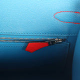 Pre-owned Hermes Casaque Birkin Sellier 30 Rouge De Coeur and Rose Extreme Epsom Palladium Hardware - Thumbnail View 9