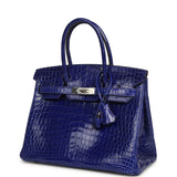 Pre-owned Hermes Birkin 30 Bleu Electric Shiny Niloticus Crocodile Palladium Hardware - Thumbnail View 5