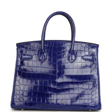 Pre-owned Hermes Birkin 30 Bleu Electric Shiny Niloticus Crocodile Palladium Hardware - Thumbnail View 4