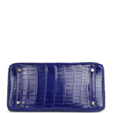 Pre-owned Hermes Birkin 30 Bleu Electric Shiny Niloticus Crocodile Palladium Hardware - Thumbnail View 6