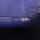 Pre-owned Hermes Birkin 30 Bleu Electric Shiny Niloticus Crocodile Palladium Hardware - Thumbnail View 9