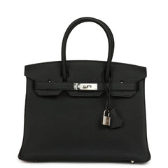 Hermes Birkin 30 Black Togo Palladium Hardware