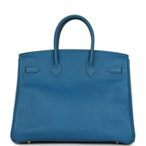 Pre-owned Hermes Birkin 35 Bleu Izmir Epsom Gold Hardware - Thumbnail View 4