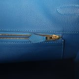 Pre-owned Hermes Birkin 35 Bleu Izmir Epsom Gold Hardware - Thumbnail View 9