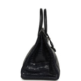 Pre-owned Hermes Birkin 35 Bleu Indigo Matte Porosus Crocodile Palladium Hardware - Thumbnail View 3