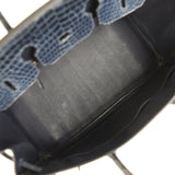 Pre-owned Hermes Birkin 35 Bleu Abysse Shiny Porosus Crocodile Palladium Hardware - Thumbnail View 8