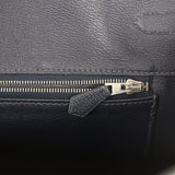 Pre-owned Hermes Birkin 35 Bleu Abysse Shiny Porosus Crocodile Palladium Hardware - Thumbnail View 9