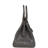 Pre-owned Hermes Birkin 35 Gris Paris Matte Alligator Gold Hardware - Thumbnail View 3