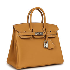Hermes Birkin 25 Naturel Sable Togo Palladium Hardware
