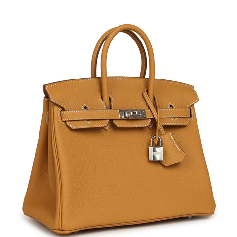 Hermes Birkin 25 Naturel Sable Togo Palladium Hardware