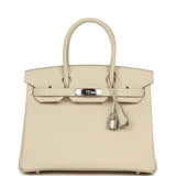 Pre-owned Hermes Birkin 30 Craie Epsom Palladium Hardware - Thumbnail View 1