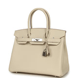 Pre-owned Hermes Birkin 30 Craie Epsom Palladium Hardware - Thumbnail View 5