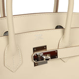 Pre-owned Hermes Birkin 30 Craie Epsom Palladium Hardware - Thumbnail View 7