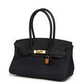 Hermes Shoulder Birkin Light 29 Black Swift and Bleu Indigo Denim Gold Hardware - Thumbnail View 5