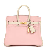 Hermes Special Order (HSS) Birkin 25 Rose Sakura and Nata Swift Brushed Gold Hardware - Thumbnail View 1