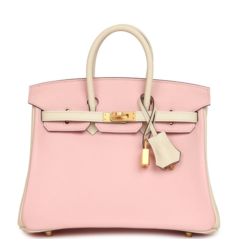 Hermes Special Order (HSS) Birkin 25 Rose Sakura and Nata Swift Brushed Gold Hardware