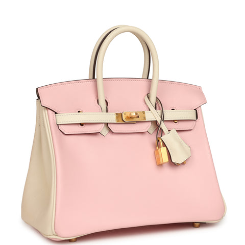 Hermes Special Order (HSS) Birkin 25 Rose Sakura and Nata Swift Brushed Gold Hardware