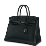 Pre-owned Hermes Birkin 35 Vert Cypress Novillo Palladium Hardware - Thumbnail View 5