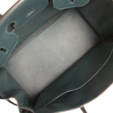 Pre-owned Hermes Birkin 35 Vert Cypress Novillo Palladium Hardware - Thumbnail View 8