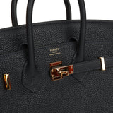 Pre-owned Hermes Birkin 25 Caban Togo Rose Gold Hardware - Thumbnail View 7
