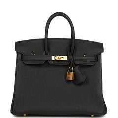Hermes Birkin 25 Black Togo Gold Hardware