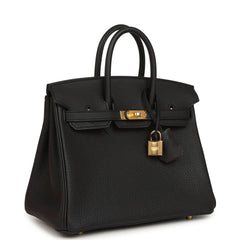 Hermes Birkin 25 Black Togo Gold Hardware