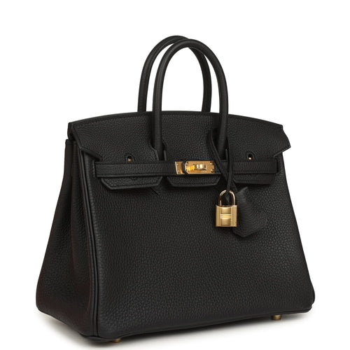 Hermes Birkin 25 Black Togo Gold Hardware