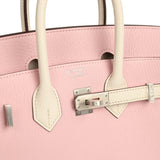 Hermes Special Order (HSS) Birkin 25 Rose Sakura and Nata Chevre Mysore Brushed Palladium Hardware - Thumbnail View 7