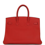Pre-owned Hermes Birkin 35 Rouge Tomate Togo Gold Hardware - Thumbnail View 4