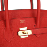 Pre-owned Hermes Birkin 35 Rouge Tomate Togo Gold Hardware - Thumbnail View 7