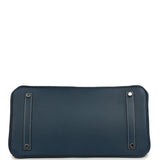 Pre-owned Hermes Birkin Ghillies 35 Bleu De Prusse Swift and Ecru Toile H Palladium Hardware - Thumbnail View 6