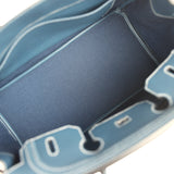 Pre-owned Hermes Birkin Ghillies 35 Bleu De Prusse Swift and Ecru Toile H Palladium Hardware - Thumbnail View 8