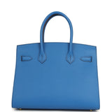 Pre-owned Hermes Special Order (HSS) Birkin Sellier 30 Bleu France Epsom Brushed Gold Hardware - Thumbnail View 4