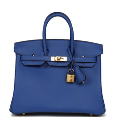 Hermes Birkin 25 Bleu Royal Swift Gold Hardware