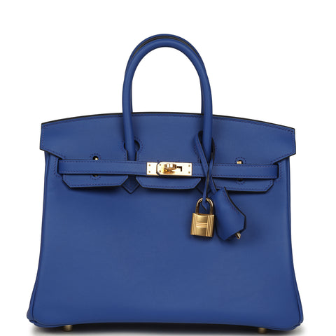 Hermes Birkin 25 Bleu Royal Swift Gold Hardware